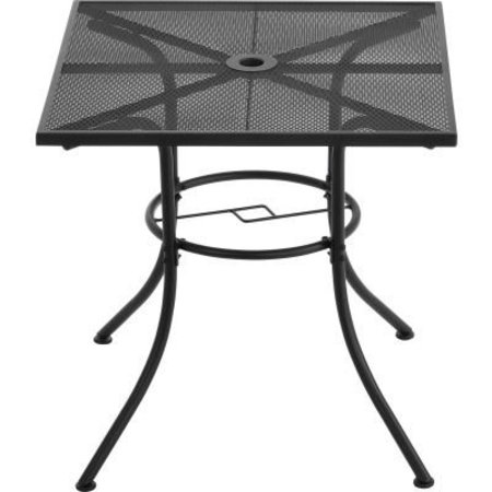 GEC Interion 30in Square Outdoor Cafe Table, Steel Mesh, Black 262091